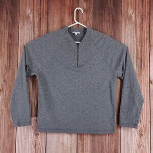 James Perse Mens Sz 2 Medium Regular Fit 1/2 Half Zip Baseball Pullover MFLI3079